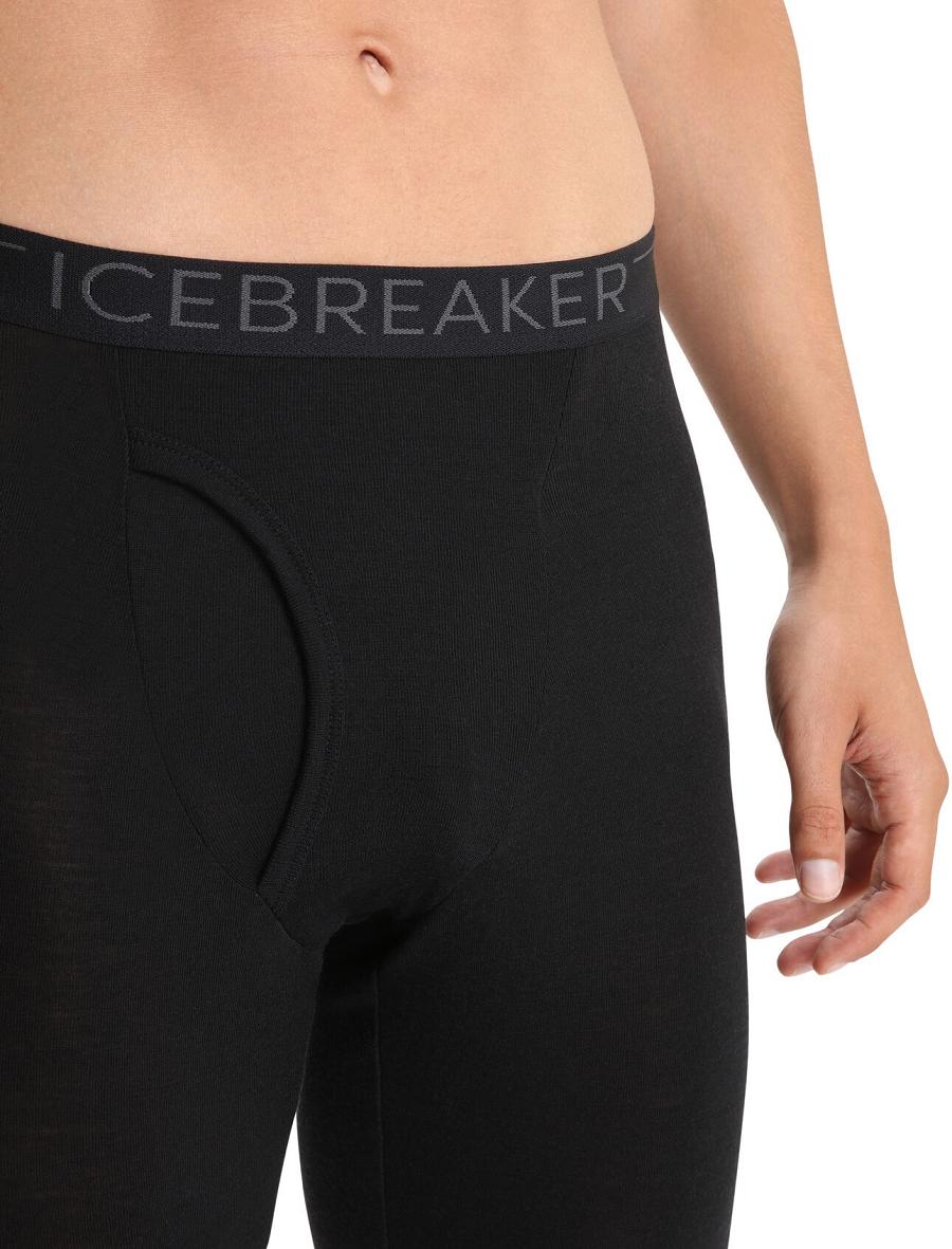 Icebreaker Merino 175 Everyday Thermal Leggings With Fly Miesten Base Layers Mustat | FI 1400ZUTG